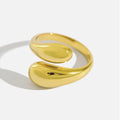Unique Design Water Drop Design Trendy Jewelry S925 Sterling Silver Open Adjustable  Rings for Women JT307