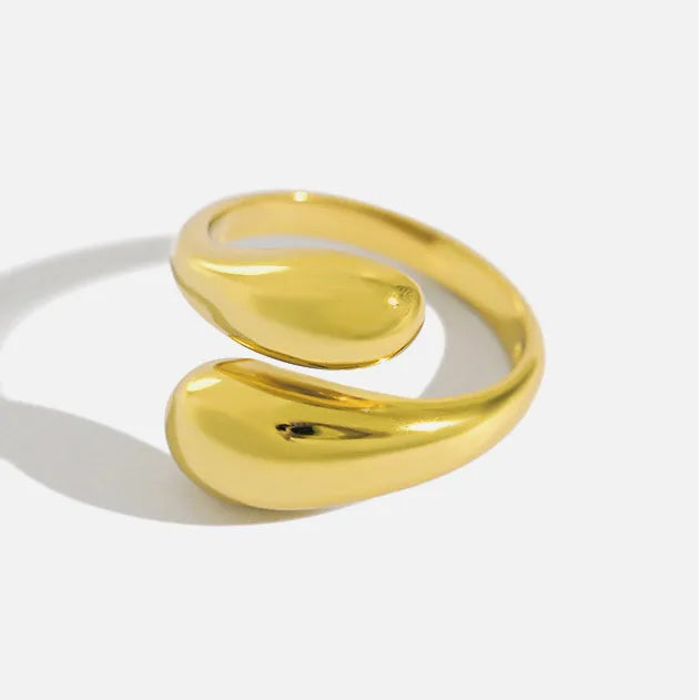 Unique Design Water Drop Design Trendy Jewelry S925 Sterling Silver Open Adjustable  Rings for Women JT307