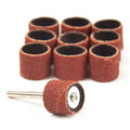 10Pcs Dremel Accessories Grit 40-600# Sanding Bands +1PC 12.7mm Sander Drum Mandrel Rotary Tool Nail Drill Bits Electric Tools