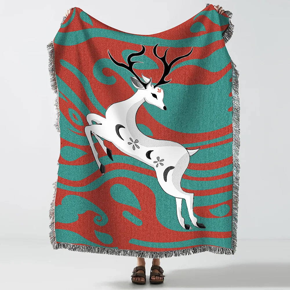 Custom Outdoor Camping Jacquard Bohemian Indian  Woven Tapestry Blanket