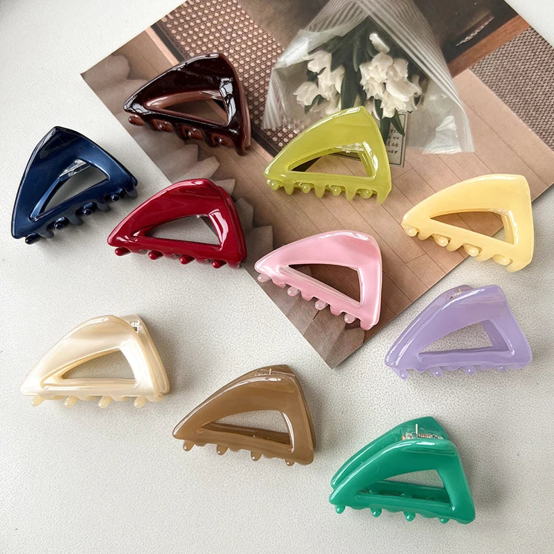French Temperament Acetate Hairpin Small Triangle Cutout Grip the Back of the Head Korean Instagram Shark Clip Hair Accessories