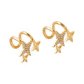 Shescity Fashion Jewelry Ear Cuff Earrings Gold Plated Eight-Pointed Star Designer Brass Earrings Clip Jewelry Gifts for Women