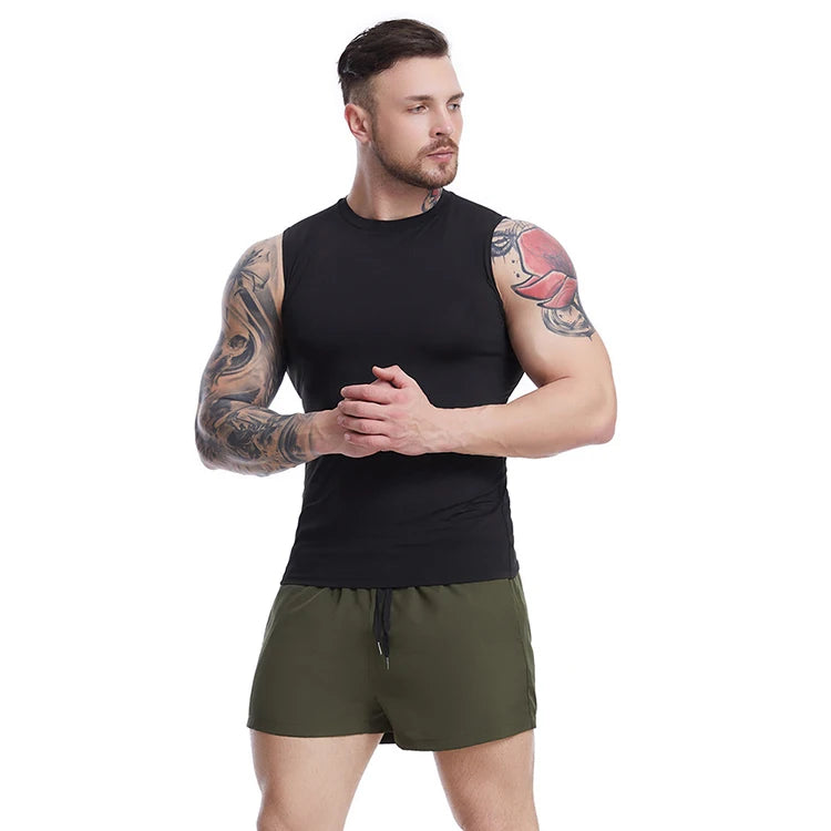 Basketball Workout Compression Men's Vest tank Top Quick Dry Sleeveless Fitness Men's Gym tank Top