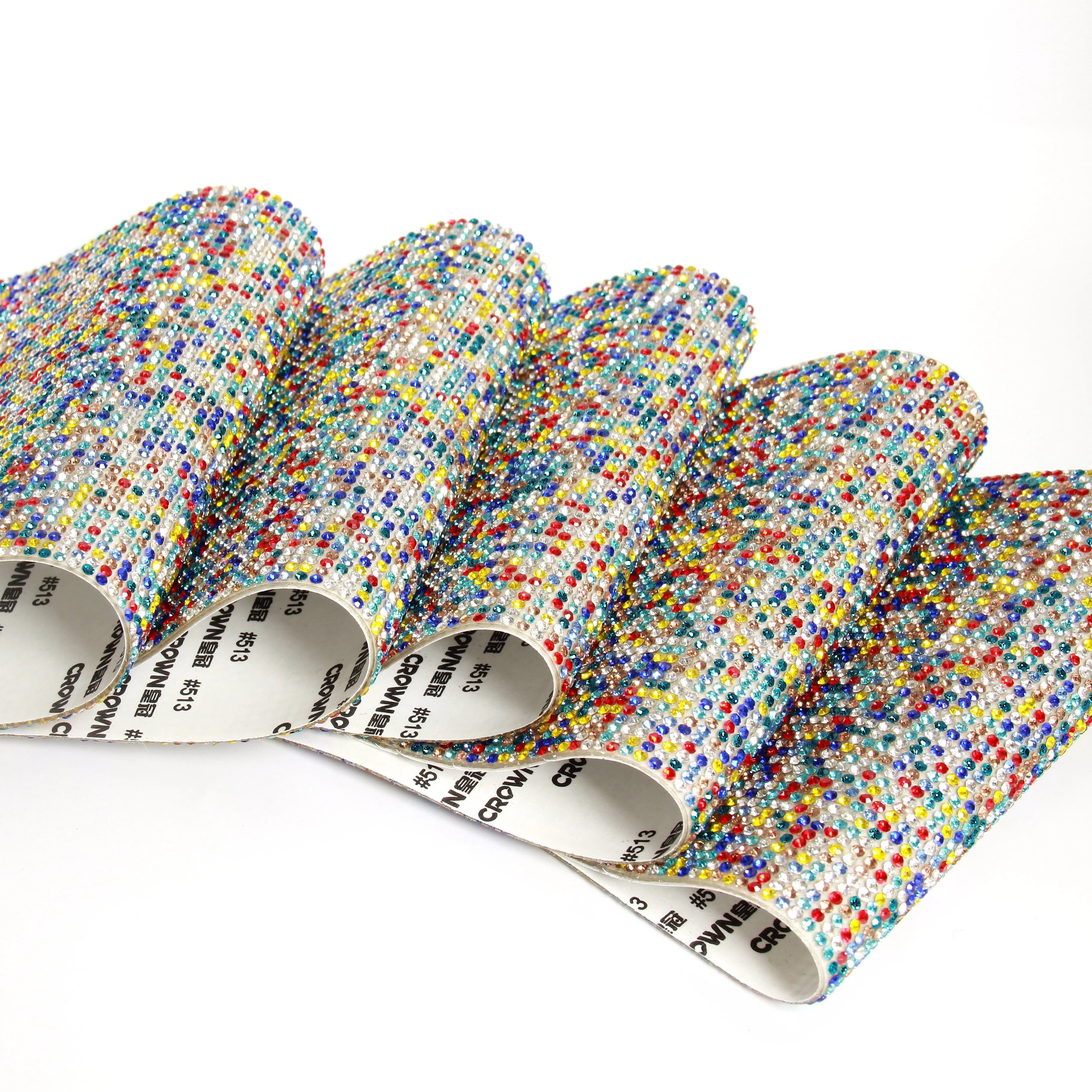 Mixed Color Full Diamond Self-Adhesive Flatback Glass Rhinestones for Shoes Garments Bags Nails Fashion Accessories