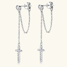 Cross Stud Earrings 925 Sterling Silver Cross Earring Women Moissanite Jewelry Moissanite Earrings