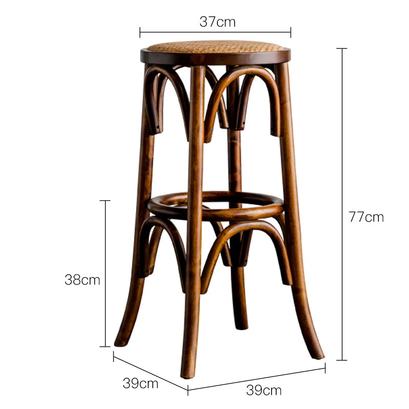 Luxury Super Quality Modern Backless Round Backless Seat Vintage Wooden Bar Chair Stools Furniture