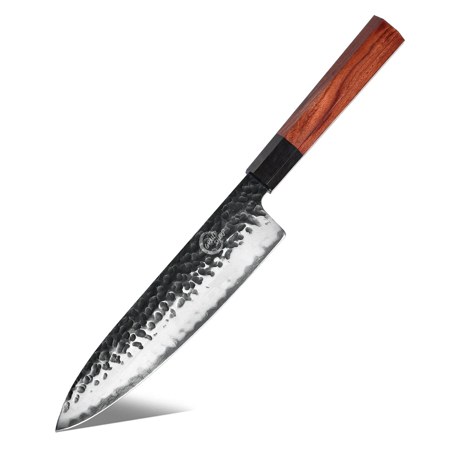 Grandsharp Hand Forged Kitchen Knife High Carbon Stainless Steel AUS10 Cutting Core Japanese Chef Knife with Mkuruti Wood Handle