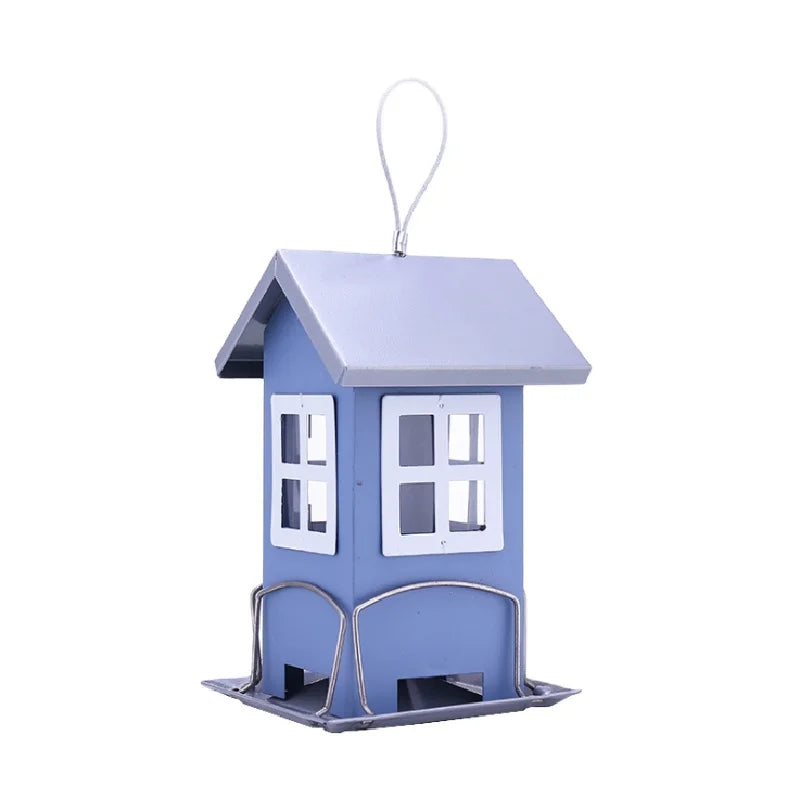 Wholesale Patio Metal Iron Birdhouse Hanging Wild Bird Feeder for Home Garden Decoration