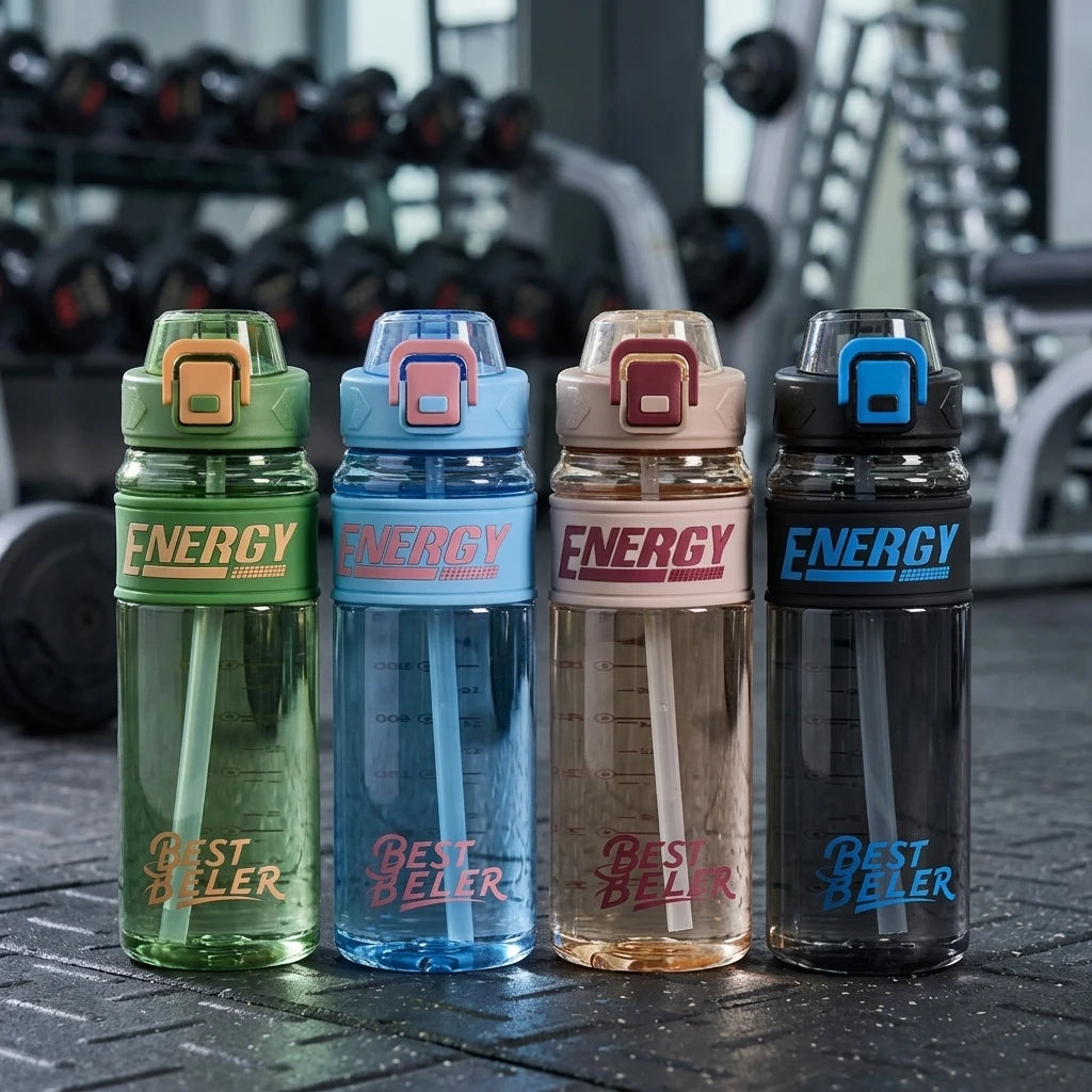 High Aesthetic Outdoor Large Capacity Heat Resistant 780ml 900ml Sports Water Bottle Summer Portable Plastic Straw Cup