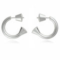 Fashion Personality Front and Back Wear Brass Plating Platinum Hoop Earrings for Women Jewelry Factory Wholesale