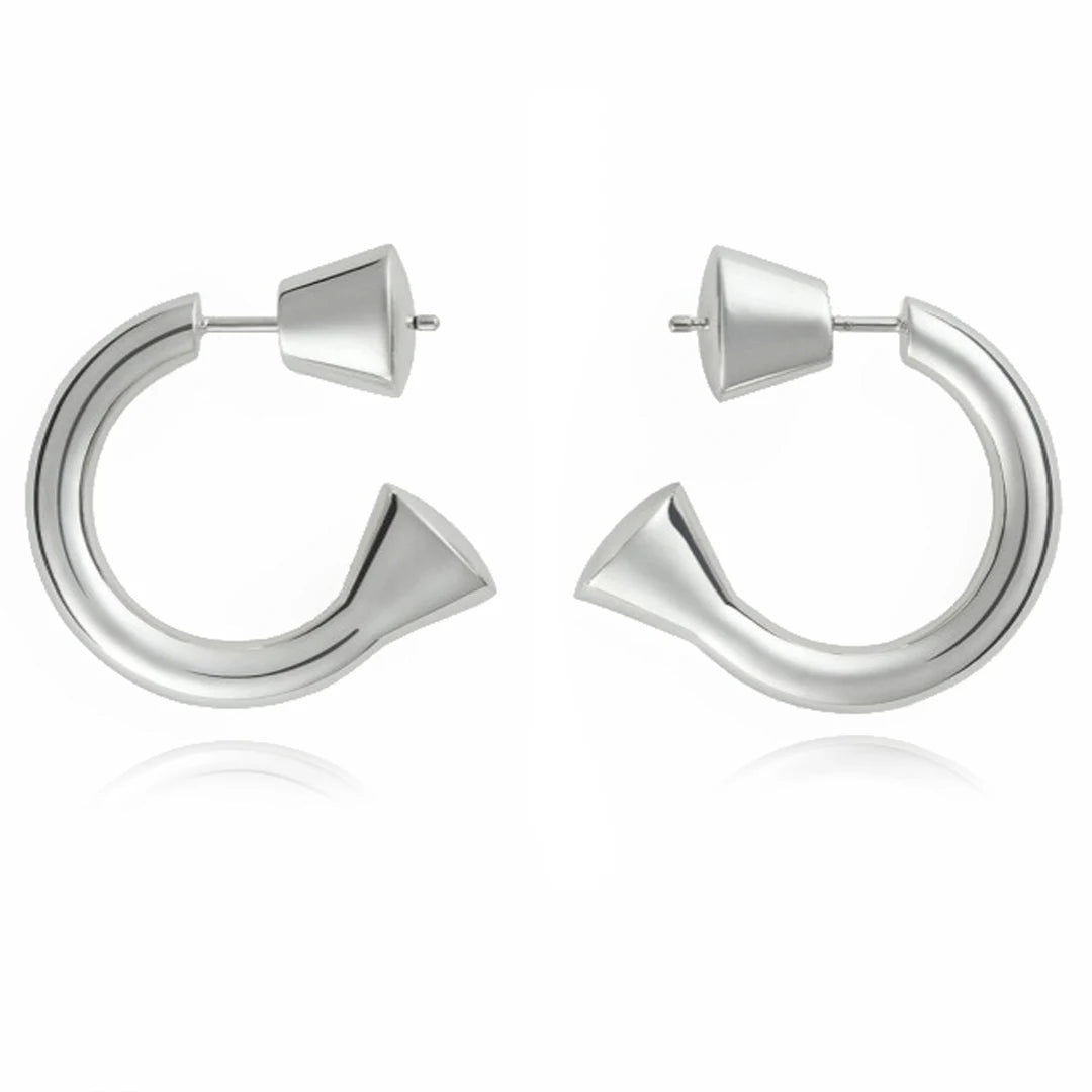 Fashion Personality Front and Back Wear Brass Plating Platinum Hoop Earrings for Women Jewelry Factory Wholesale