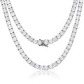 Custom Hip Hop Jewelry Iced Out 3mm 925 Sterling Silver 4 Prong Set 5A Zircon Diamond Cluster Tennis Chain Necklace