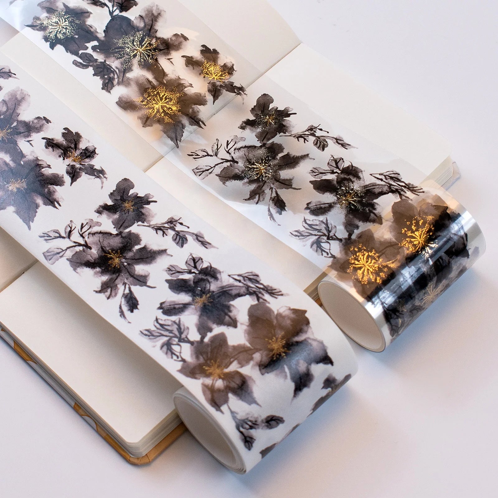 PET Gold Foil Tapes for Scrapbooking Decoration Manufacturer Custom High Quality Decorative Large Washi PET Tape Rolls