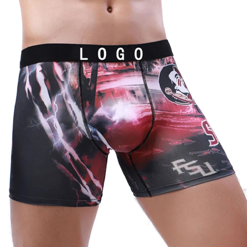 Cartoon Printed Men's Silk Underwear Trendy Fashion Wholesale U Convex Bag Boys Boxer Briefs and Thongs in Stock