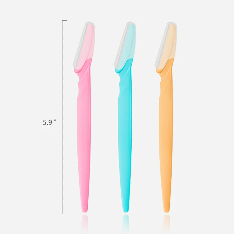 Hot-selling 3PCS Female Makeup Tools Eyebrow razor Trimmer Stainless Steel Blade Eyebrow Shaving Set
