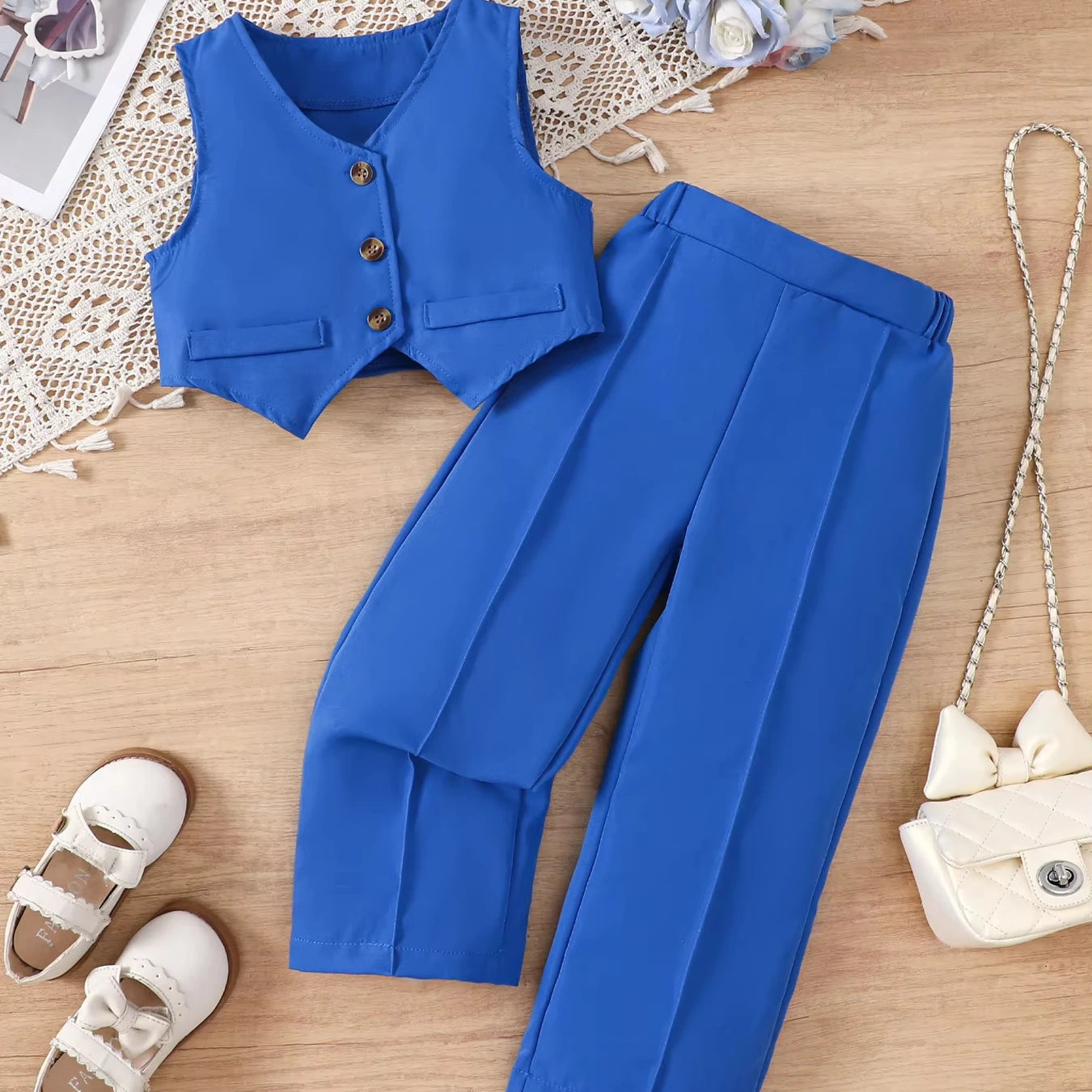 Hot Sale 2025 Summer Elegant Kids Girls Clothing Set Comfortable Boutique Kids Sets