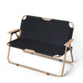 WOQI Indoor and Outdoor Lightweight and Detachable Aluminum Alloy High Backrest Double Folding Camping Leisure Chair