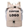 Custom Logo Large Capacity Waterproof Zippers Side Mesh Pocket Weekender Travel Gym Bags Backpack With Shoes Compartment