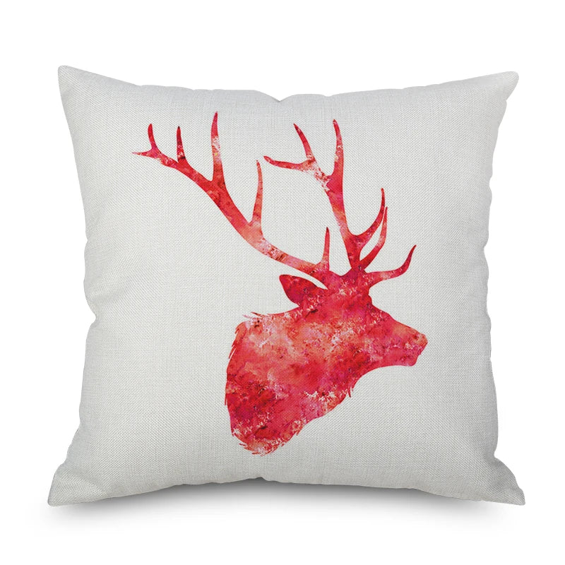 Nordic Simple Deer Cushions Cover Blue Stripe Geometric Pillow Covers 45x45cm