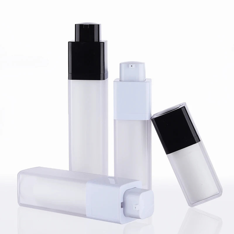15ml 30ml 50ml square Frosted Acrylic Twist up Cosmetic Skincare Foundation Lotion Packaging Airless Pump Bottle