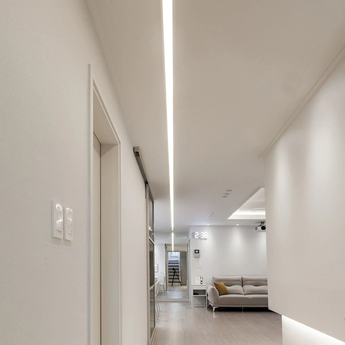 Seamless Connection Flush Mount LED Linear Gypsum Ceiling Light Profile Linear Led Light in Ceiling