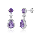 YBO Wholesale Bulk Dangling Earrings Women Gemstone Natural Topaz Amethyst 925 Sterling Silver Drop  Earrings