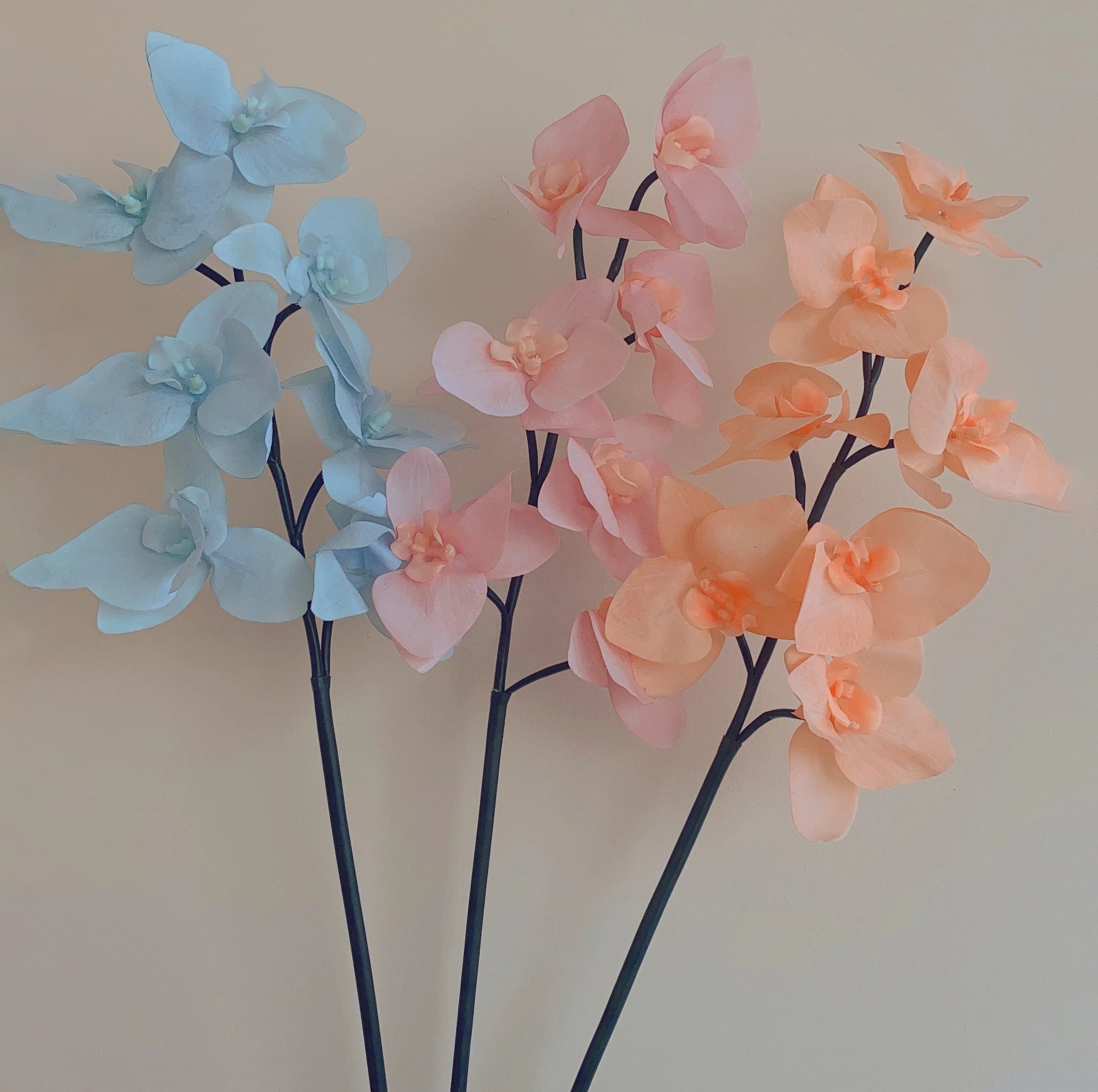 O-X740 Wholesale Nude Color Real Touch Orchid Phalaenopsis Home Wedding Flowers White Phalaenopsis Orchid Artificial Real Touch