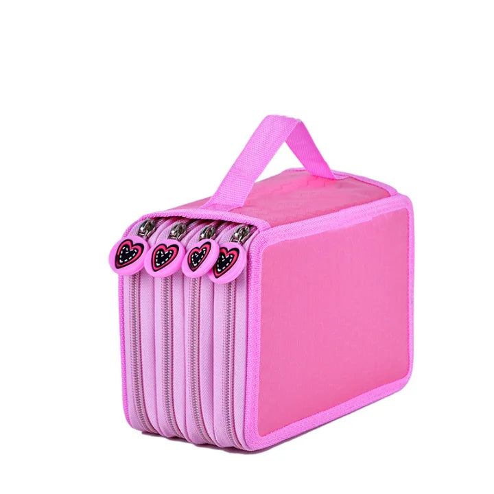 Oxford Cloth Multi-layer Pencil case Custom Portable Stationery Box Large Capacity Sketch Color Filling72Hole Pencil Box