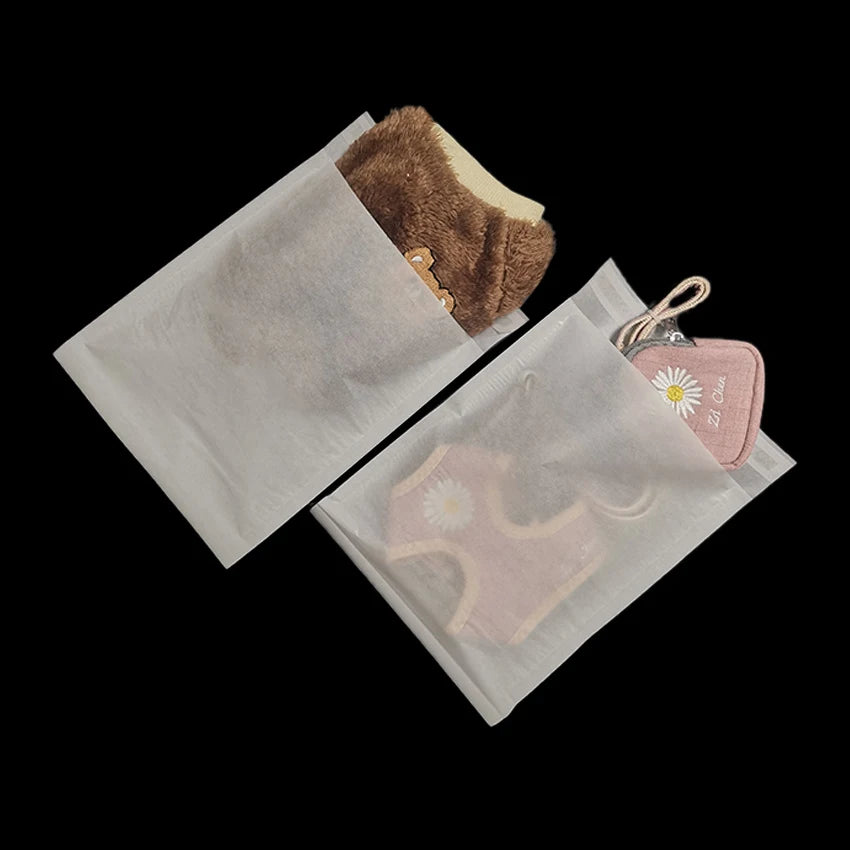 Biodegradable Glassine Paper Bag Garment Receycable Clothing Bag Paper Packaging Bag Transparent Customized Accept Packing Items