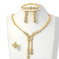 Zeadear Jewelry African Jewelry Sets Gold Plated 18k Gold-Plated Copper Necklace Bridal Jewelry Set