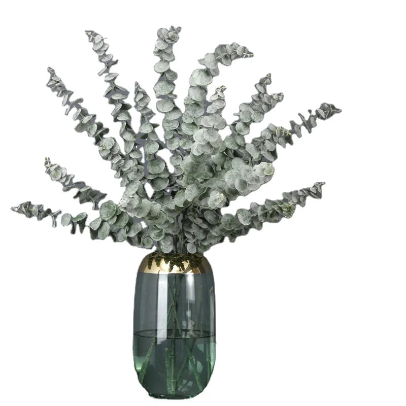 Two Sizes Real Looking 5 Forks Silver Dollar Stems Artificial Eucalyptus Leaves