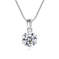 925 Sterling Silver Platinum Women Chain  Luxury 1 Karat Pendant Moissanite Fine Jewelry Necklace for Women