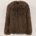 OFTBUY Women's Casual Elegant Short Coat Autumn Winter Thickened Warm Turn-Down Trench Natural Sheep Fur Cashmere Jacket