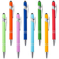 Hot Sale Custom Logo 2-in-1 Sports Metal for Stylus Ballpoint Pen Promotional Rubber Coated Multi-functional Novelty Pen for