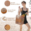 Foldable Women's Beach Mesh Tote Bag Fashion Lightweight Handbags Large Capacity Mesh Shoulder Bag