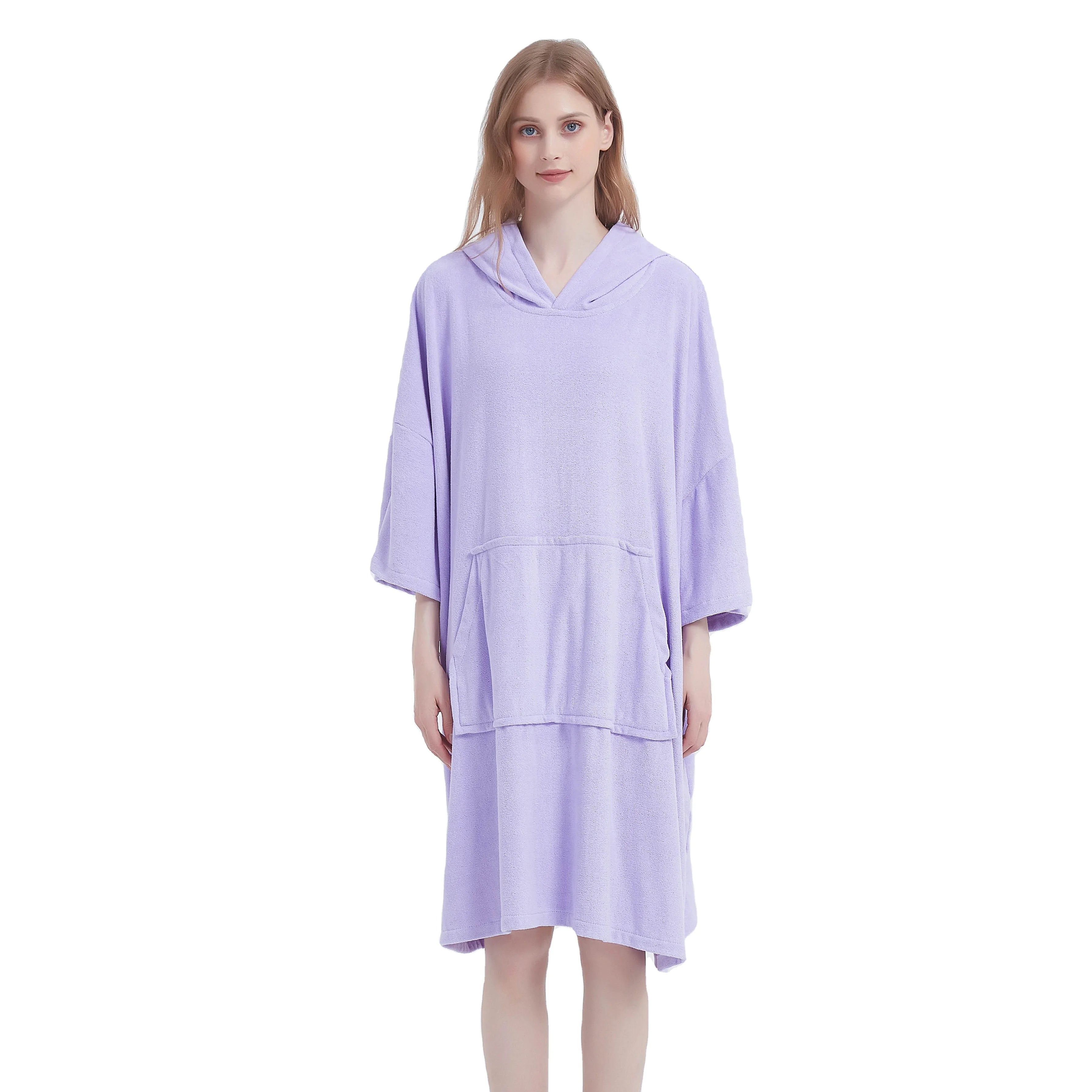 New Low Moq Ai Custom Design Digital Printing Microfiber Quick-Drying Cloak Terry Changing Bathrobe Beach Surfing Swimming Towel