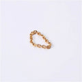 High End 18K Plain Gold Simple Chain Finger Rings Stainless Steel Trendy  Gold Plated Jewelry