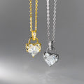 Fashion Jewelry 925 Sterling Silver Necklaces Heart Diamond Zircon Gold Plated Necklaces for Women Valentine's Day