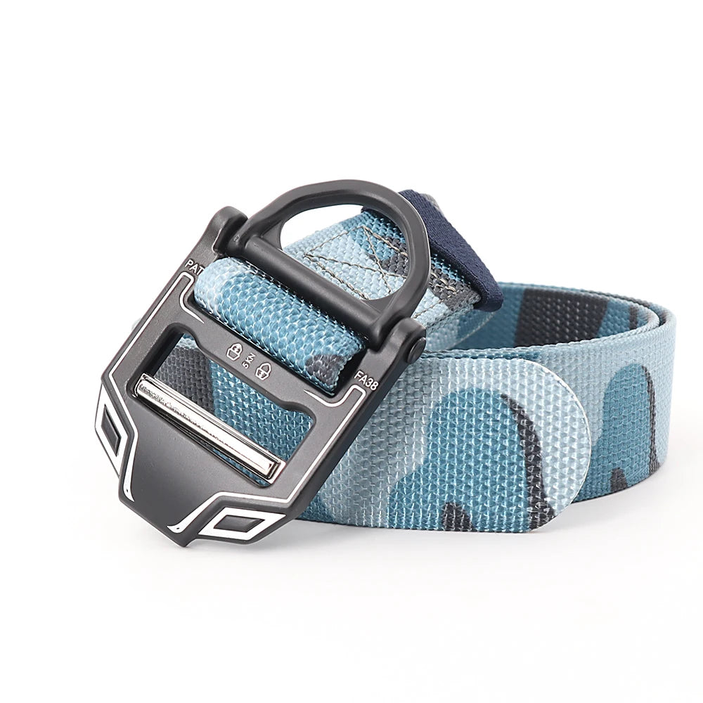 New Men's Outdoor Mountaineering Nylon Metal Quick Release Buckle Camouflage Training Custom Polyester Belt