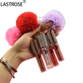 Wholesale Waterproof Lip Gloss Cosmetics Make Your Own Brand Lip Gloss Keychain Pompom Glossy Lip Care