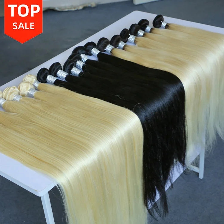 Brazilian Hair Bundles for Black Women Bundle Hair Vendor 100% Virgin Remy Long Weft Blue Pink Band Human Hair Bundles