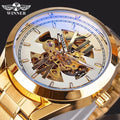 Winner Watch Men Skeleton Blue Automatic Watches Luminous Waterproof Stainless Steel Mechanical Man WristWatch Relogio Masculino