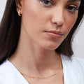 Simple Stainless Steel 18K Gold Plated Round Bead Charm Necklace Snake Bone Chain Jewelry