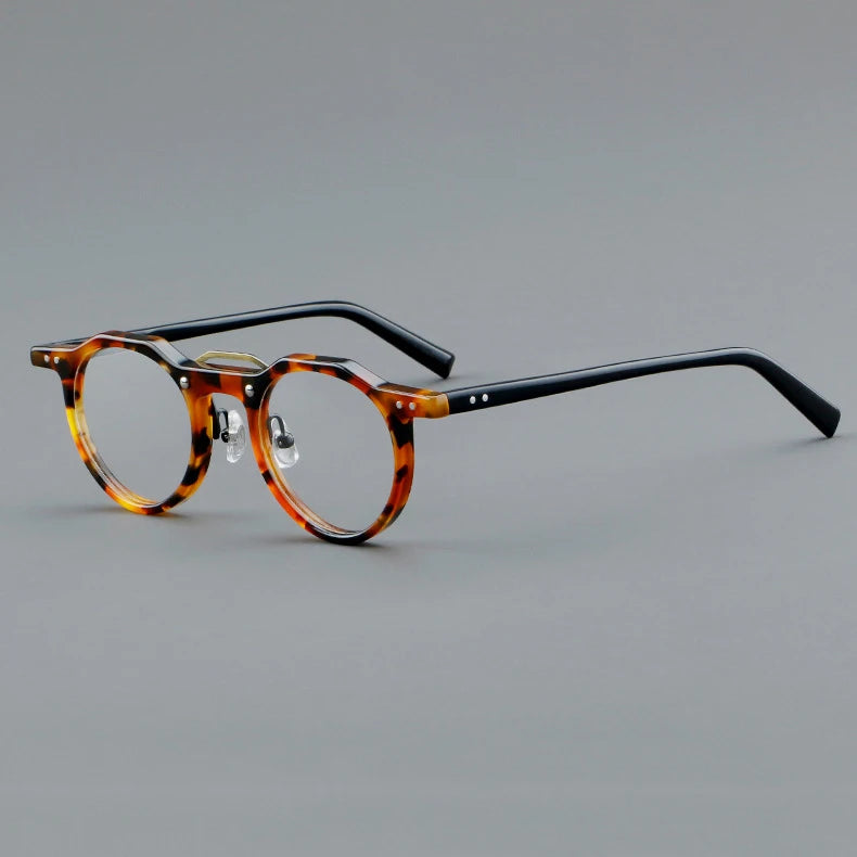 ADE WU YL5805 Vintage Round Transparent Glasses Acetate Eyewear Optical Men Eyeglasses Frames Designer Computer Optical Glasses