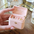 Custom Logo Mini Travel PU Leather Jewelry Case Jewellery Organizer Holder Portable Jewelry Storage Box for Rings Earrings