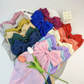 KUACHI Wholesale Korean Large Solid Color Bow Hair Clips Custom Double Layer Satin Hair Bow Clips Hair Accessories