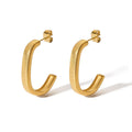 New Styles Stainless Steel 18K Gold Plated Geometric Trendy Hoop Earrings Tarnish Free Jewelry for Women