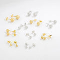 Trendy Jewelry S925 Sterling Silver 18K Gold Plating Round Bead Stud Earrings for Woman Wholesale