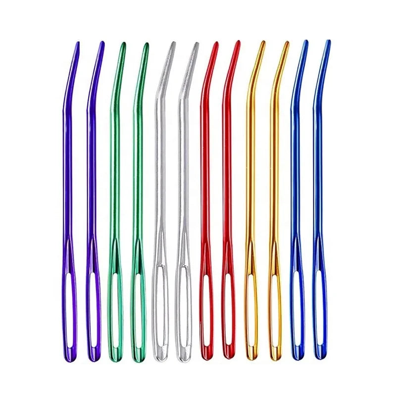 Handcraft Aluminium Knitting Crochet Needles Bent Tip Tapestry Needle DIY Tools Craft Supplies Durable 7cm Easyhandmade