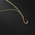 Fashion Jewelry 925 Sterling Silver Hollow Water Drop Shape Pendant Diamond Zircon Gold Plated Necklaces for Women